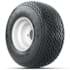 Picture of Set of (4) 8 in White Steel Wheels with 18 in Duro Sawtooth Tires, Picture 1
