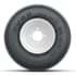 Picture of Set of (4) 8 in White Steel Wheels with 18 in Duro Sawtooth Tires, Picture 3
