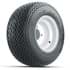 Picture of Set of (4) 8 in White Steel Wheels with 18 in Duro Sawtooth Tires, Picture 2