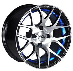 Picture of GTW® Pursuit 12x7 Machined/Blue Wheel (3:4 Offset)